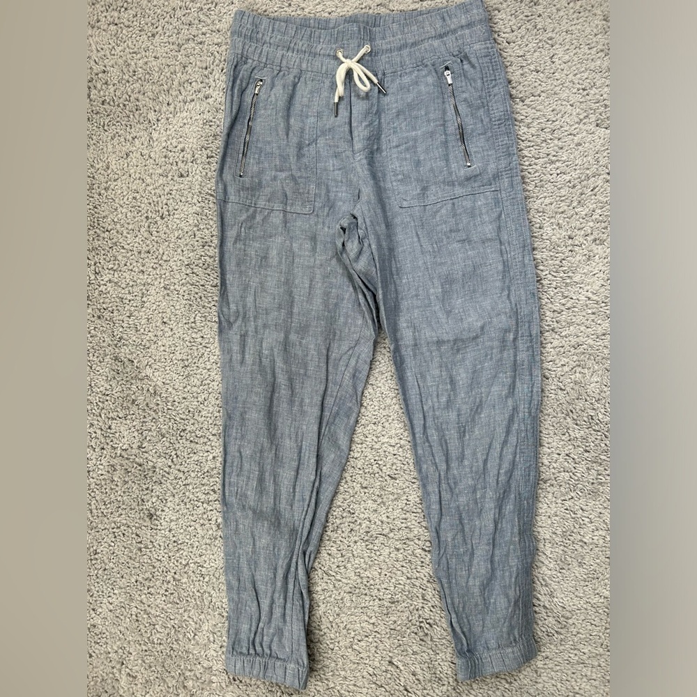 Athleta Chambray Blue Drawstring Joggers